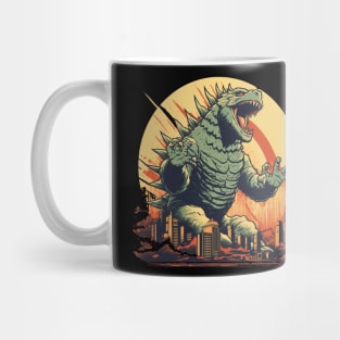 Retro Vintage Godzilla Monster FanArt Propaganda Poster Mug